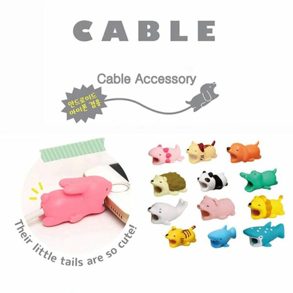 Protector cablu USB Android, iPhone Cable Bite animal set 4 buc. - imagine 7