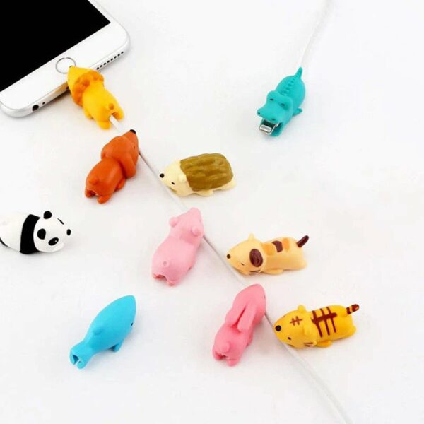 Protector cablu USB Android, iPhone Cable Bite animal set 4 buc. - imagine 6