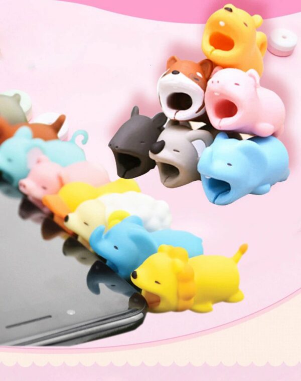 Protector cablu USB Android, iPhone Cable Bite animal set 4 buc. - imagine 5