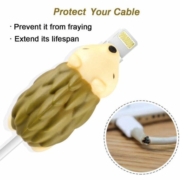 Protector cablu USB Android, iPhone Cable Bite animal set 4 buc. - imagine 3
